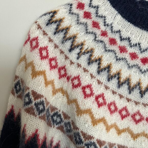 Doen Harvest Fair Isle Mohair Merino Wool Blend Sweater - Picture 3 of 12